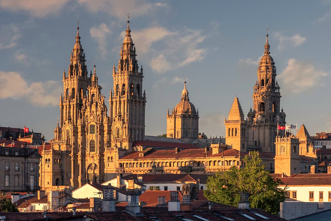 Mercado de Abastos seafood stalls in Santiago de Compostela