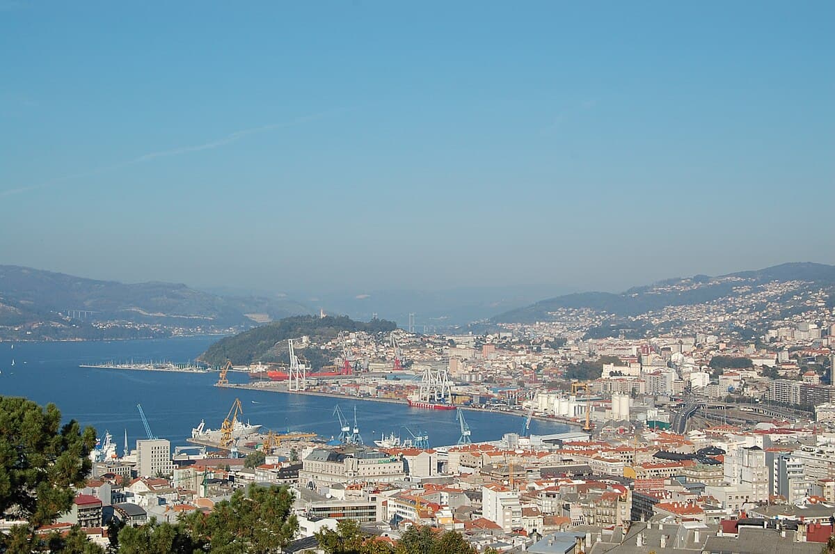 Vigo city center and port