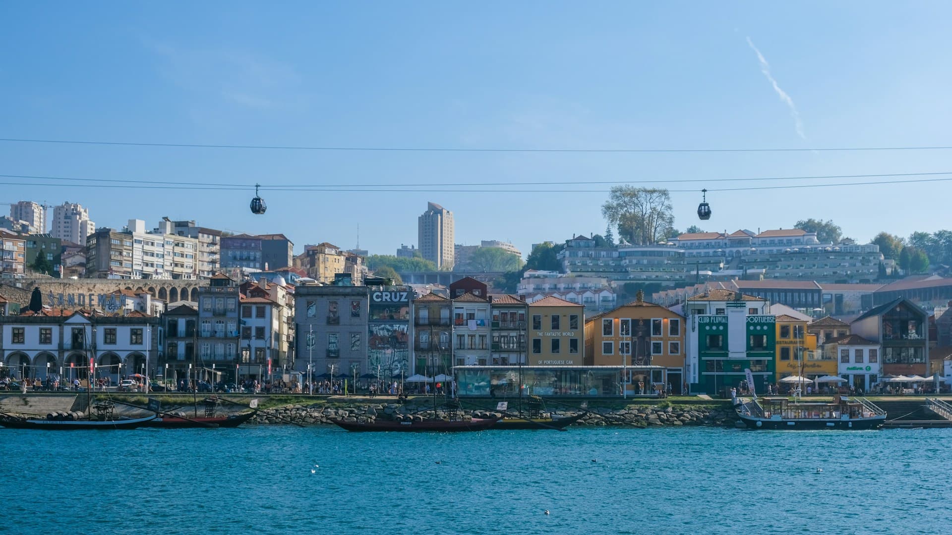Porto waterfront at night with lights reflecting in the Douro River